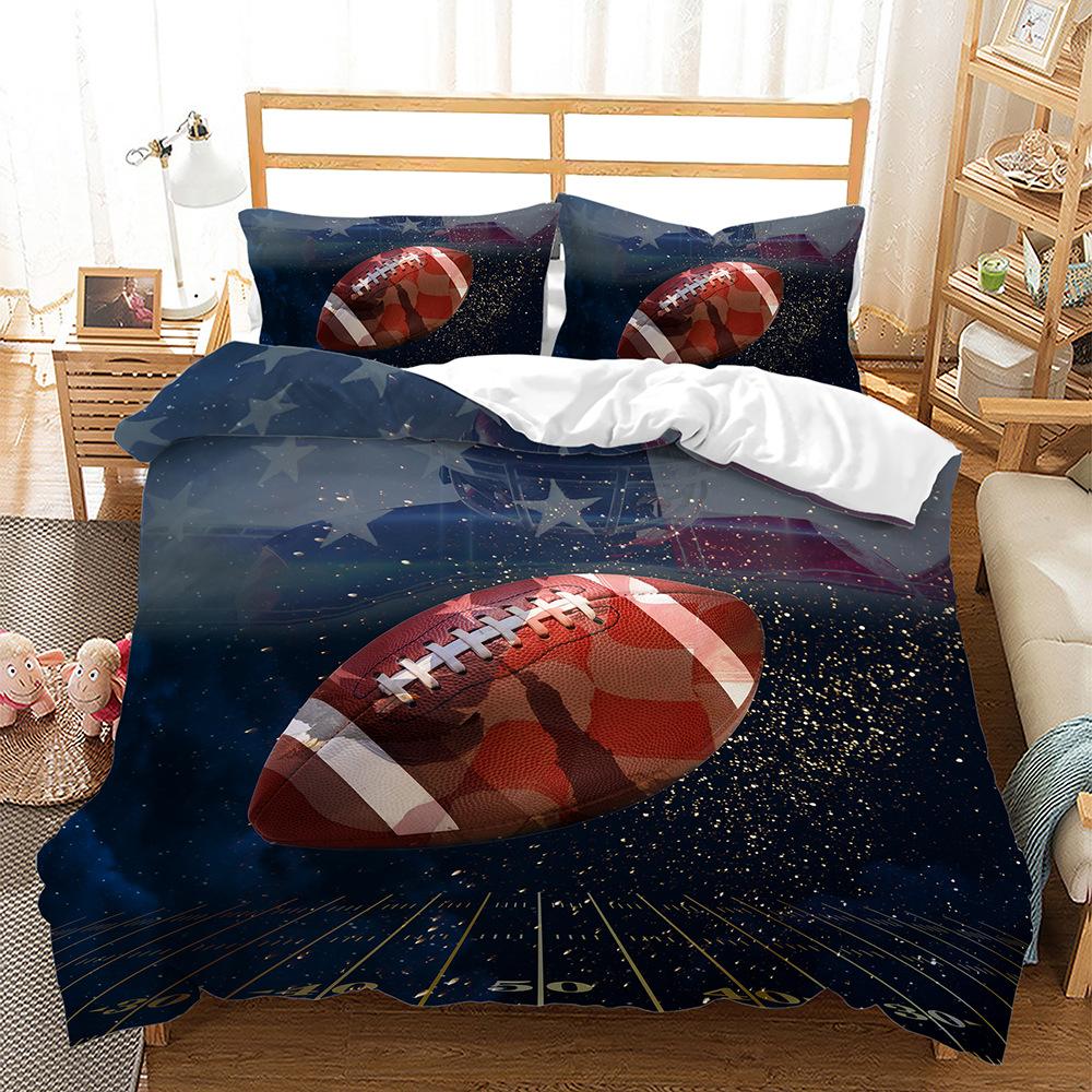 Basketball Duvet Cover Set Cool Orange Lightning Background Bedding Set King Queen Size for Boys Teens Polyester Comforter Cover