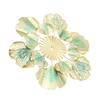 Nordic Luxury Wall Decoration Apricot Leaf Flower Mirror Wall Pendant Iron Art Porch Decoration