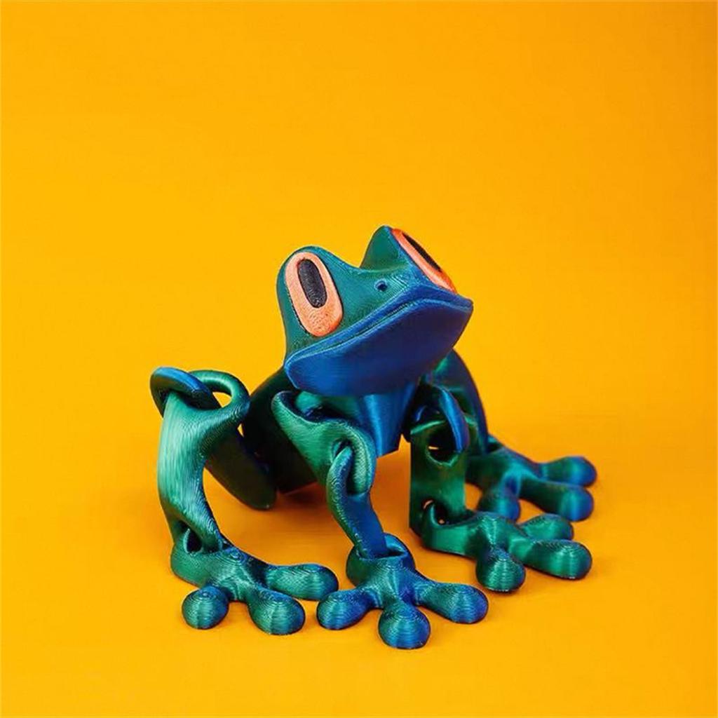 New Popular Black Technology 3D Printing Magnetic Frog Refrigerator Magnet Desk Joint Movable Ornaments Luminous Dragon Toy