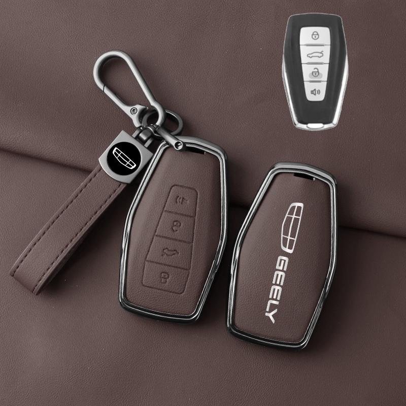 Car Key Case For Geely Cool X6 Emgrand Global Eagle Gx7 Car Remote Key Fob Zinc Alloy Leather Case Cover