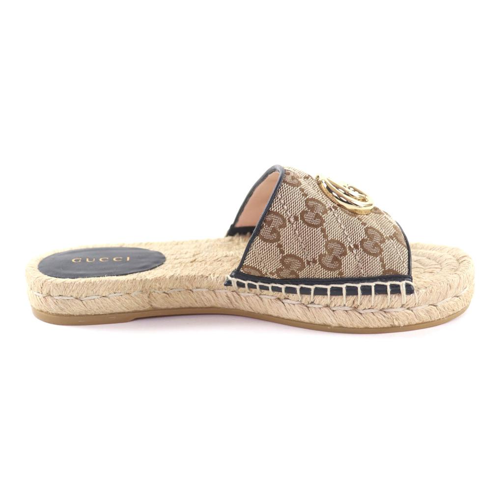 Excellent GUCCI Sandals GG Marmont espadrilles beige GG canvas Women 35 620120 Used