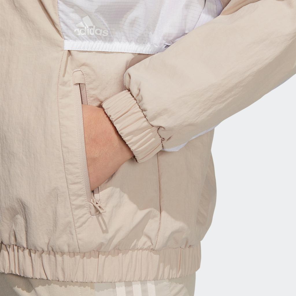 Adidas Must Haves Word Jacket With Letter Logo Print Women Casual Sport Jacket Miracle-Grey Tan-Brown HY2878