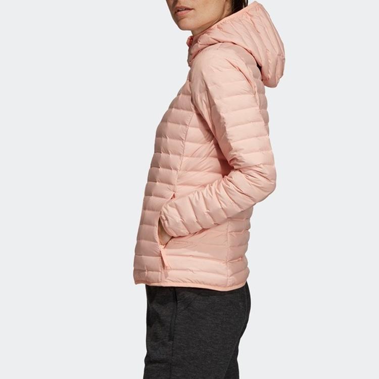 Adidas Outdoor Warm Sports Hooded Down Jacket Winter Women Jacket Bright-Pink DZ1496