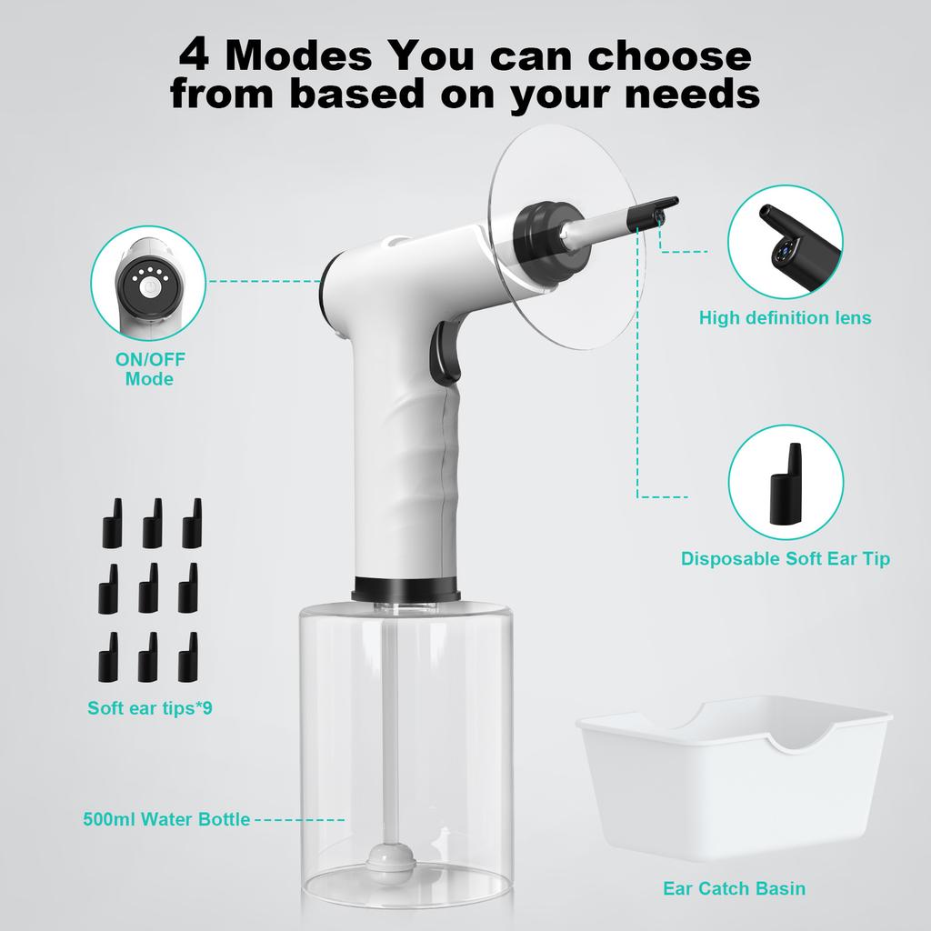 Electric Ear Wax Removal Kit with Soft Spray Safe and Effective Ear Cleaner with 4 Pressure Settings for Earwax Irrigation Tool