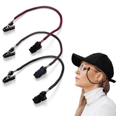 2Pcs Glasses Chain Hat Retainer Anti-lost Windproof Hat Strap Adjustable Hat Chin Cord Removable Hat Wind Rope Sun Hat Lanyard