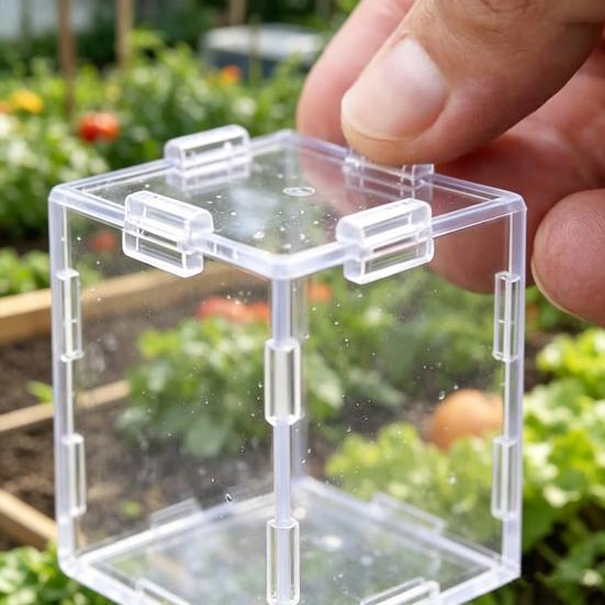 Fruchtformform zum Wachsen einzigartiger dreieckiger kubischer Früchte Transparente Kunststoffform Wiederverwendbare Gemüse-Frucht-Wachstumsform für Tomate Erdbeere