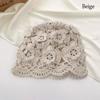 Flowers Baotou Hat Hollowed Out Skullies Hat Breathable Beret Cap  for Women