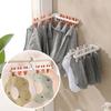 Clothes Drying Rack Small Folding Underwear Hangers with 6 Clips 360 Degree Rotatable Multifunctional Laundry Hanger for Socks Towels Bras Baby