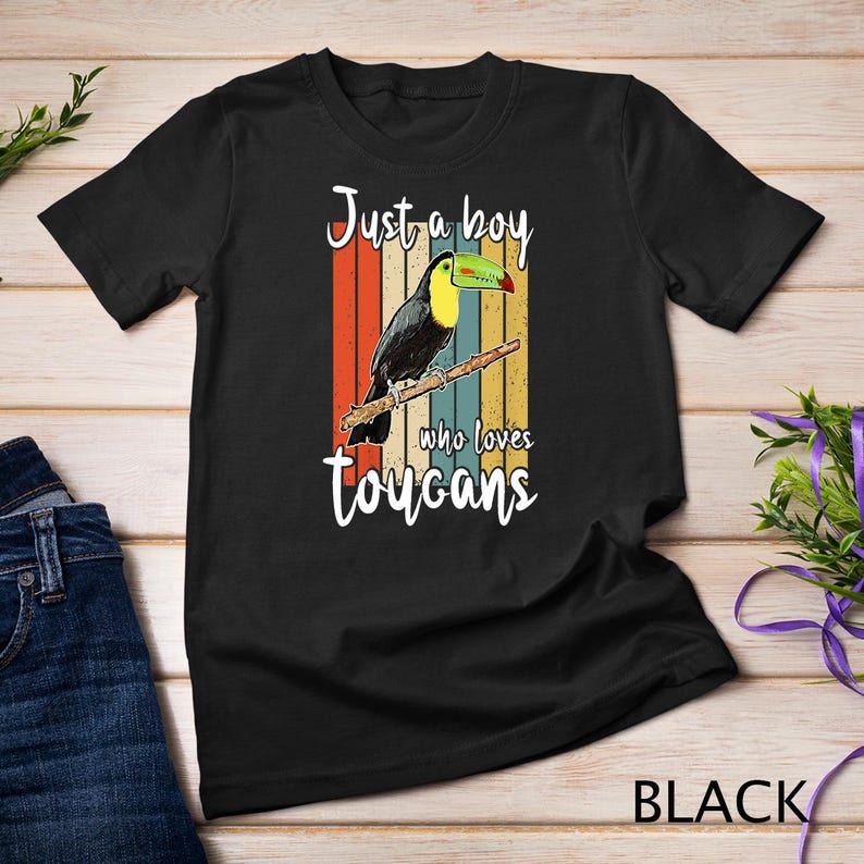Kids Just A Boy Who Loves Toucans Retro Toucan T-Shirt 150