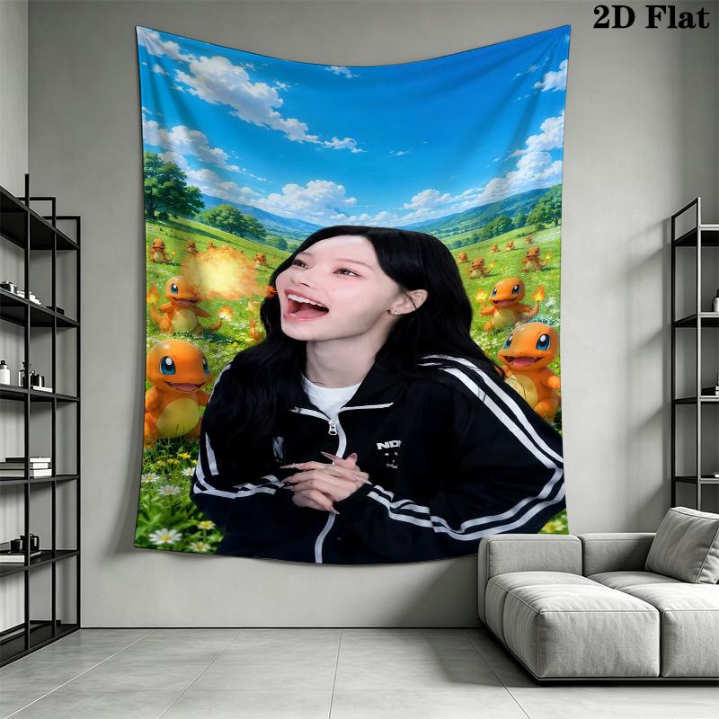 RESCENE WONI Wall Tapestry Aesthetic Wall Hanging Printed Fabric Blanket Decorative Tapestries for Bedroom Living Room Home Decor