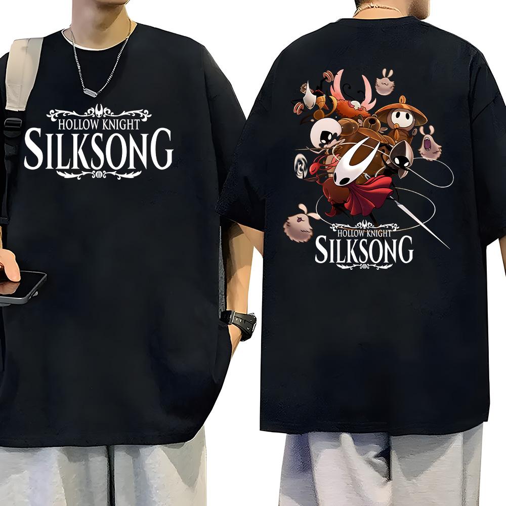 Hollow Knight Silksong Graphic T Shirt Men's Clothing Casual Short Sleeve Top Fashion Cartoon Hot Game Unisex T-shirt Cotton Tee