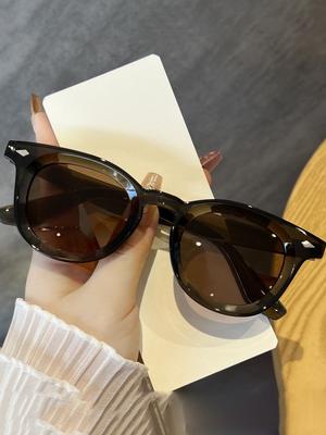 Retro Square Concave Sunglasses Women Brand Fashion Punk Rivets Sun Glasses Men Shades Uv400 Olive Green Leopard Eyewear