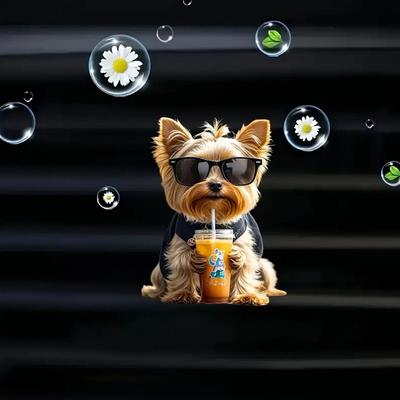 Ambientador Clips para Rejilla de Coche Difusor Acrílico Plano 2D Difusor Decorativo de Perfume para Perro Para Viaje Diario Viaje por Carretera Noche Verano