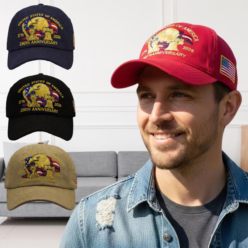 America 250 Year Independence Commemorative Cap Breathable Lightweight Outdoor Hat Present for Fathers Veterans
