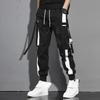 Overalls Men's Autumn American Personality Streamer Tie Feet Casual Trousers