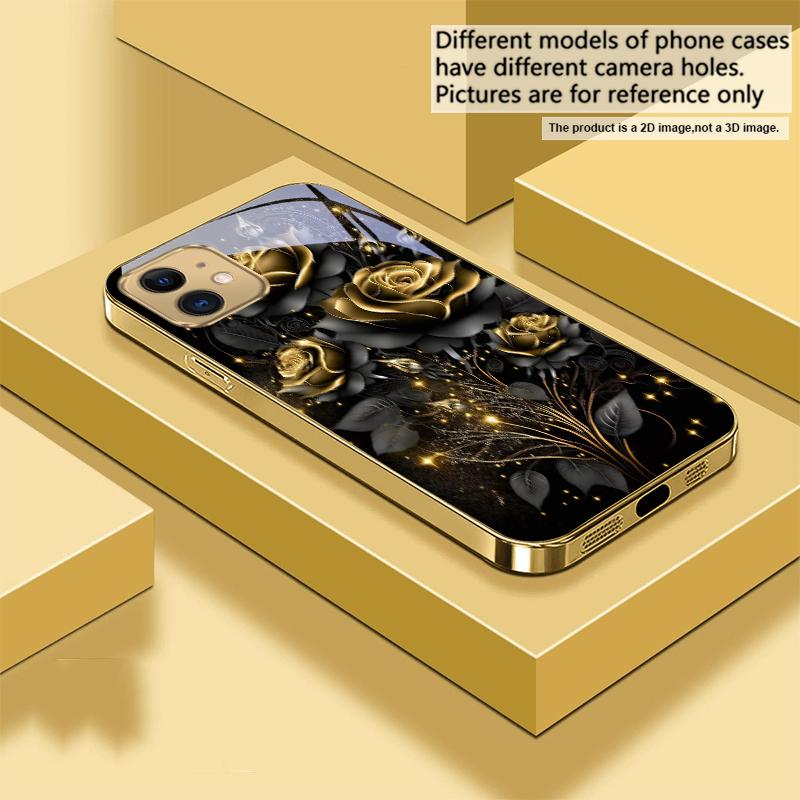 Jewel like brilliance For IPhone 17Pro Max 16 17 Pro 15 Pro 14 13 Plus 12 Mini 11Pro Max XR 16E 17 Air Golden glass phone case