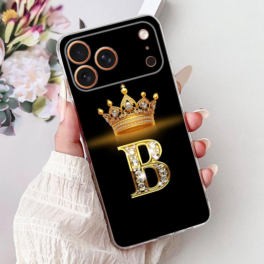 For Apple iPhone 17 Pro Max Case New Crown Letters Cover Soft Slim Phone Case For iPhone 17 Air iPhone17 Pro Max Back Cover Bags
