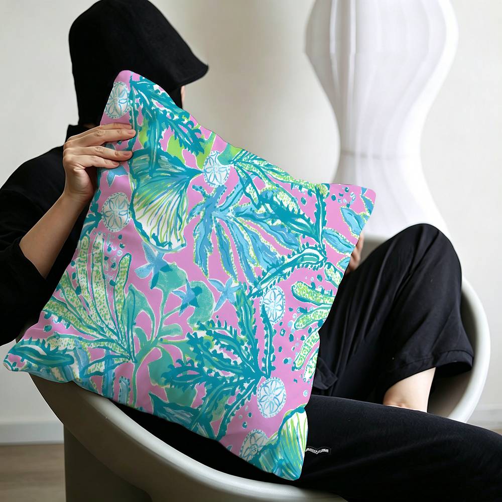 Fashion Lilly Pulitzer Pillow Cushion Cover Pillowcase Living Room Sofa Home Decor Customized