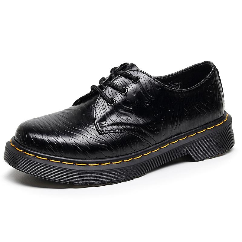 

1 Low-top Martin shoes men s genuine leather zebra pattern large-size short boots round head casual non-slip leather shoes 39