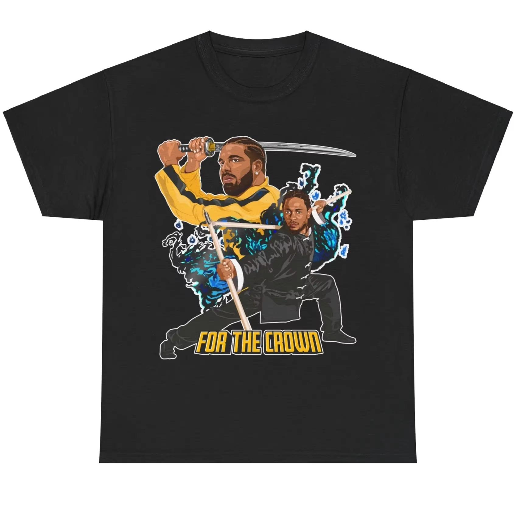 

Drake vs Kendrick Lamar creativity graphics 100Cotton shirt unisex Y2k hiphop Summer Mens Oneck Short sleeve Tshirt fan gift M