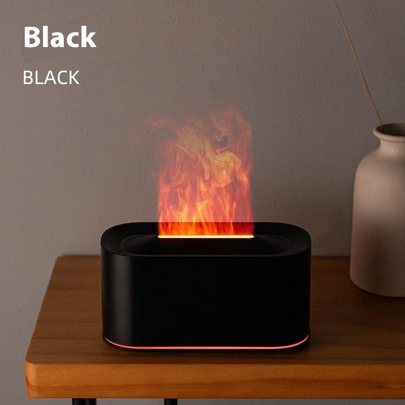 HOMEFISH Seven-Color Aromatherapy Machine Bedroom Essential Oil Lamp Wood Grain Flame Humidifier Desktop Cracke New Style чёрный