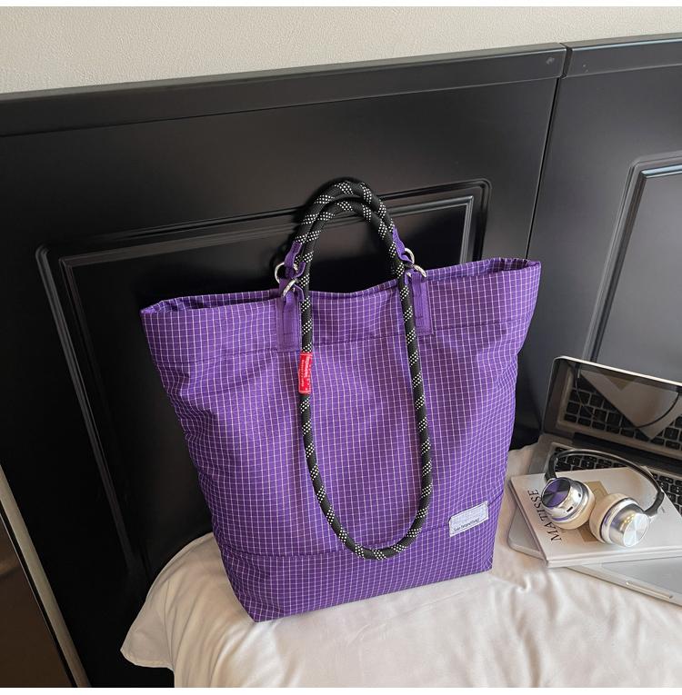 2026 Hot Sale Nylon Plaid Fashion Crossbody Bags Concise Versatile Sweet Women's Handbags Casual Large Capacity Commuting Bags