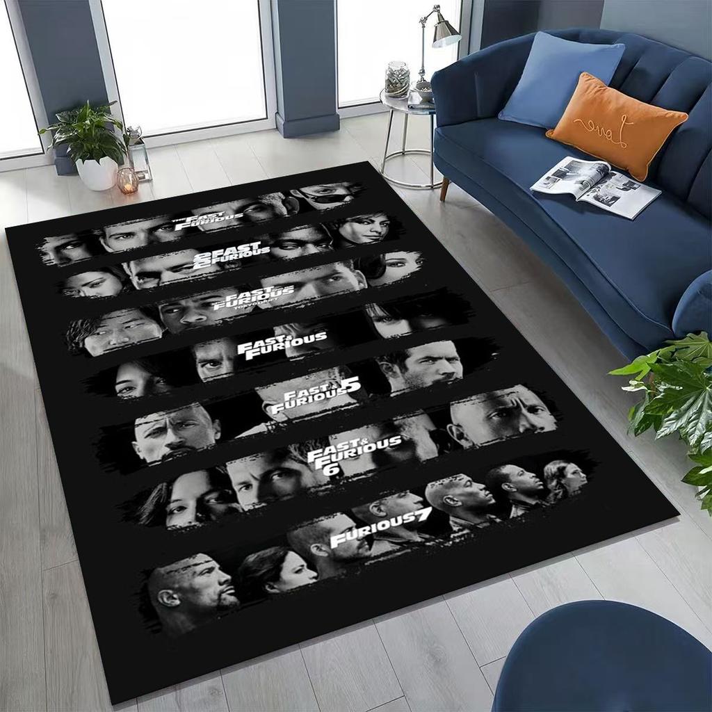 Alfombra Decorativa Rápida y Furiosa X Dominic Art para Dormitorio Sala de Estar Sofá Hogar Felpudo, Alfombrilla de Suelo Grande Antideslizante para Niños