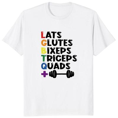 LGBTQ Workout Muscles Fitness Dumbbell Gym T-shirt