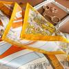 Spring New Sunset Carriage Plain Crepe Satin Silk Scarf Women's Versatile Mulberry Silk Small Square Scarf Silk Scarf