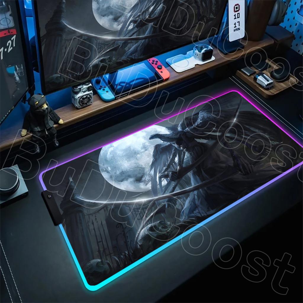 B-Bloodborne Large Gaming RGB Mouse Pad Office Laptop Accessories Non-Slip Rubber Mousepad Anime Cartoon New HD Desk Mats Carpet