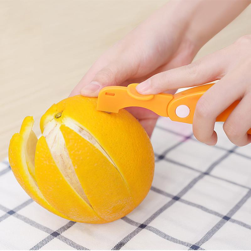 3pcs Orange Peeler Plastic Folding Multifunctional Peeler Grapefruit Lemon Mango Banana Peeling Gadget Kitchen Vegetable Tools