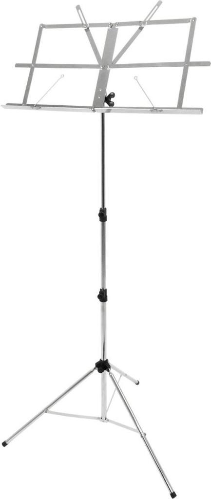 KC Music Stand, Lightweight Steel, MS-1STCR, Chrome (Soft Case Included)