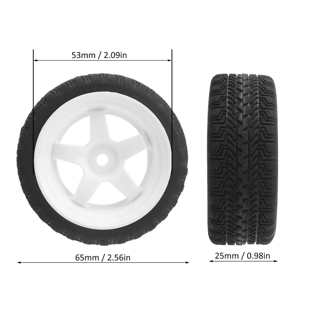 4Pcs 65mm Non Slip RC Rubber Tires Wheel Upgrade Accessory Fit for WPL D12 1/10 (012W)