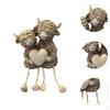 Paar Kuh Ornament Handwerk Skulptur Geschenk Dekoration Liebe Figur Statue für Kaminsims Zuhause Kunst Regal