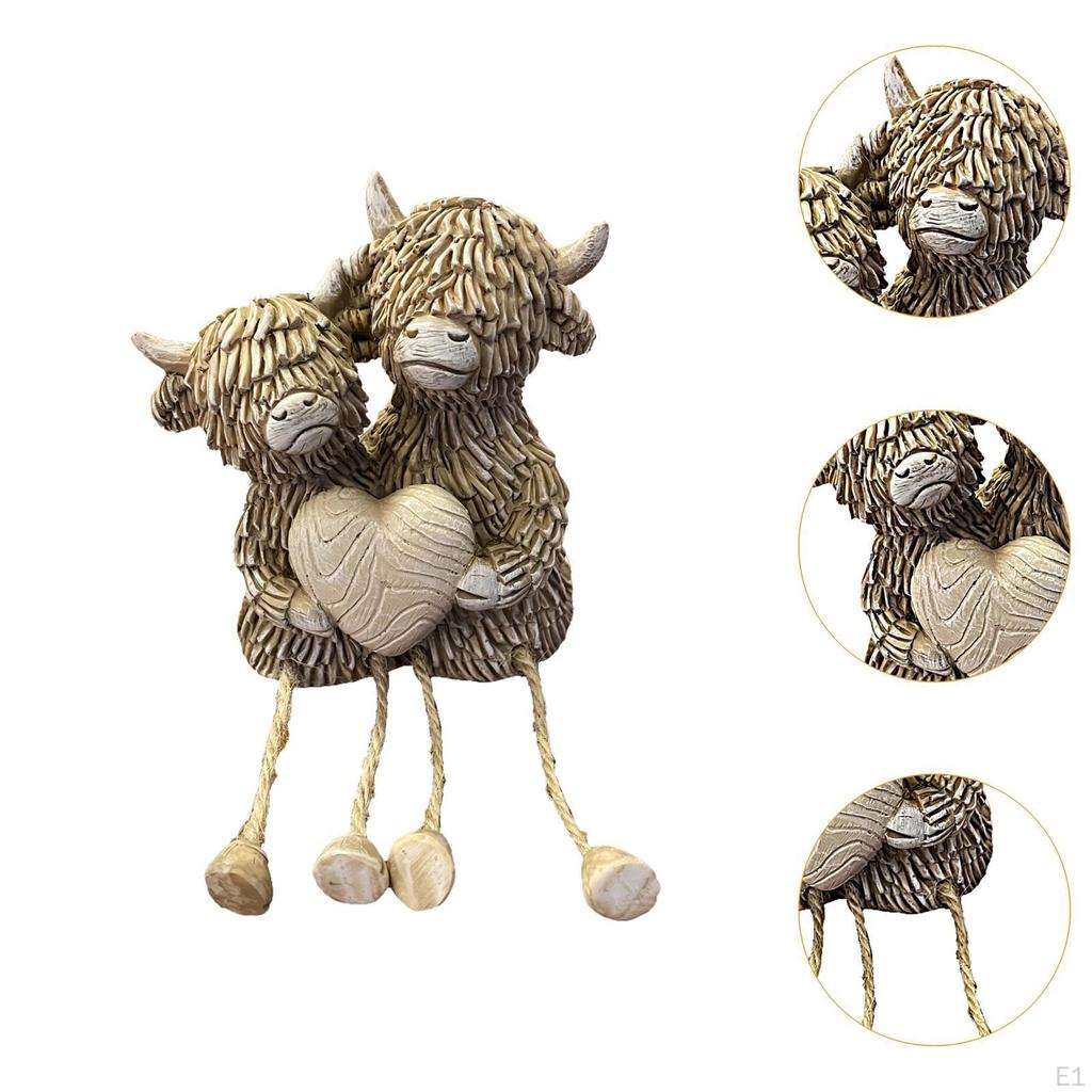 Paar Kuh Ornament Handwerk Skulptur Geschenk Dekoration Liebe Figur Statue für Kaminsims Zuhause Kunst Regal