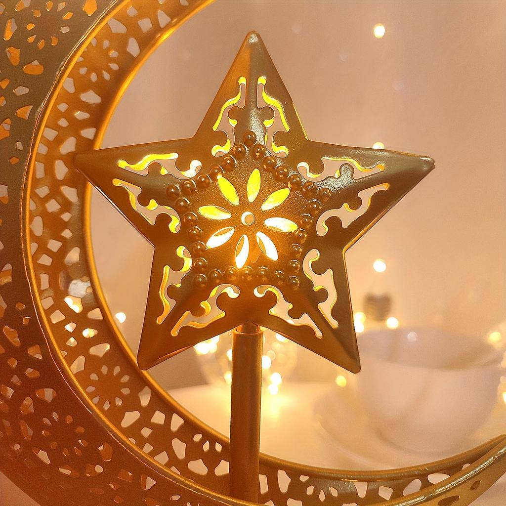 1PC New Wrought Iron Desk Lamp with 360 ° Manual Rotation Moon Shape