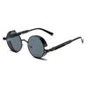Steampunk Metal Round Sunglasses with Spring Legs - Unisex Vintage Style