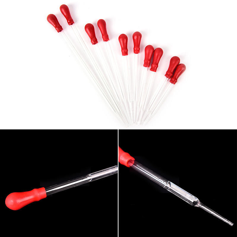 2Pcs Rubber Head Glass Pipettes Dropper Lab Glassware Tool For Veterinary Test