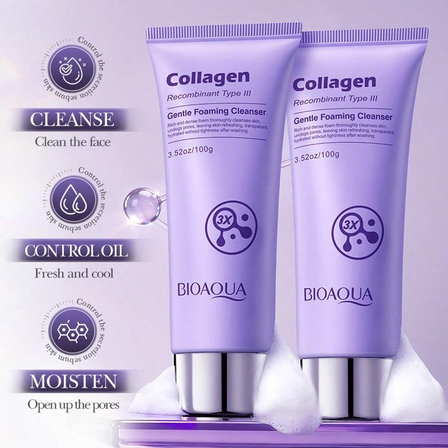 Collagen Gentle Cleansing Foam Type III Rejuvenating Face Wash for Hydrated Skin