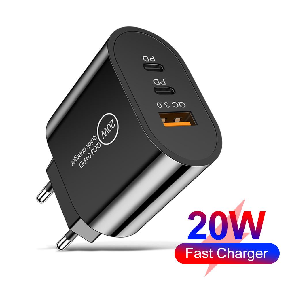 

2.4A USB + 2 PD Type-C Multi-Port Mobile Charger, US/EU Standard Add-on: Small Gift Box +0.5 Yuan (No Product)