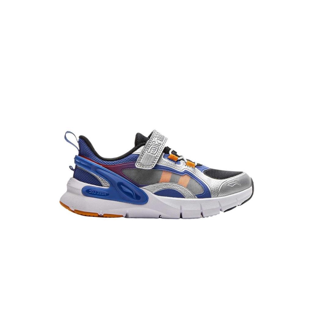 Li Ning Kids Comfortable Stylish Low-Top Casual Shoes Kids sneaker Silver Bright-Blue Black YKNV030-3
