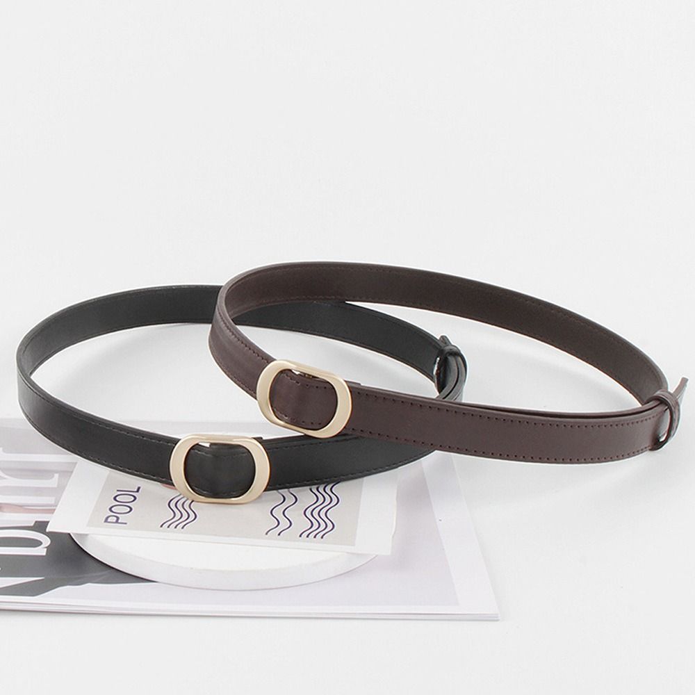 Casual Leather Belt Versatile Trouser Dress Belts Chic Non-Porous Buckle Waistband