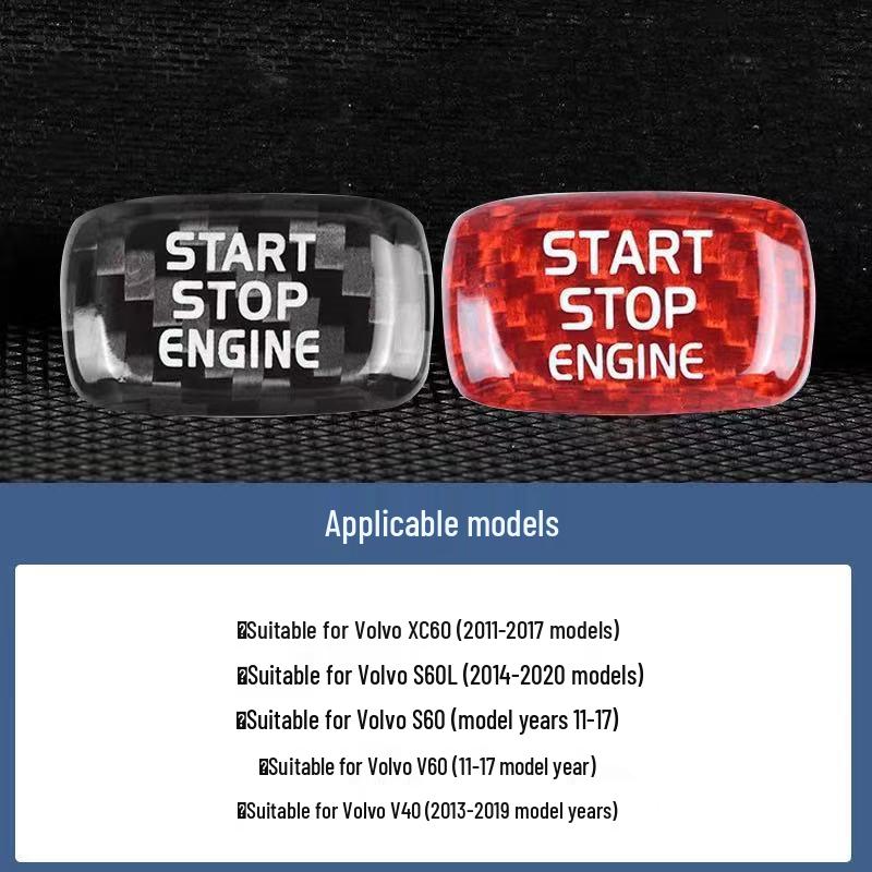 Real Carbon Fiber One-Button Start Ignition Sticker for BMW, Mercedes-Benz, VW, Toyota, Nissan, Honda, Suzuki