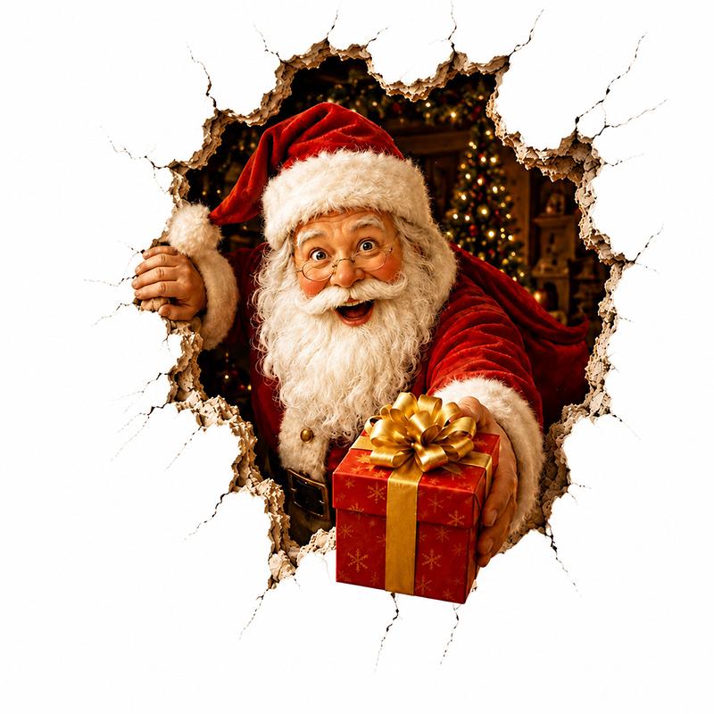 1Pc Santa Claus Wall Sticker Self-Adhesive Vinyl Decal Christmas Decoration Diy Living Room Bedroom Window Glass Cover Scratches