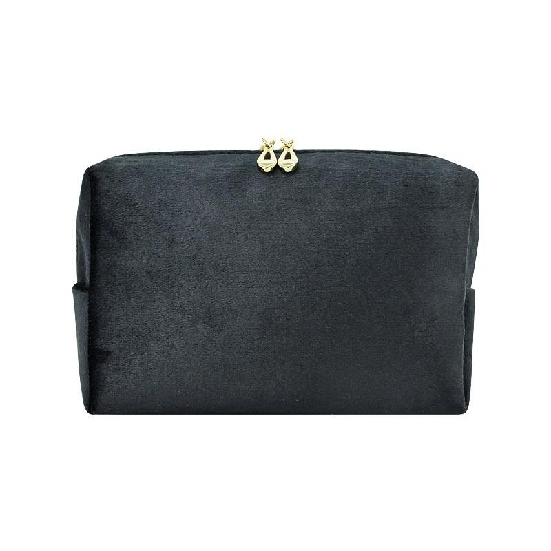 1pcs Flannel Makeup Bag Cosmetic Organizer Portable Handheld Makeup Pouch for Outdoor Travel Daily Toiletry Storage