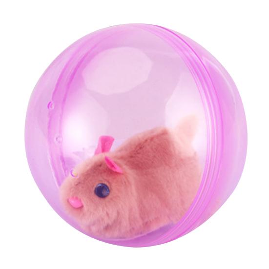 Electric Automatic Rolling Hamster Ball, Rolling Ball Toy with Plush Rabbit Inside, Simulation Animal Interactive Ball Toy, Gift for Toddlers