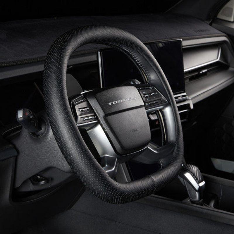 

Korean New Car Steering Wheel Cover Torres Steering Wheel Cover Universal for All Seasons Double D-Type Cassette Steering Wheel Cover Black|38 cm