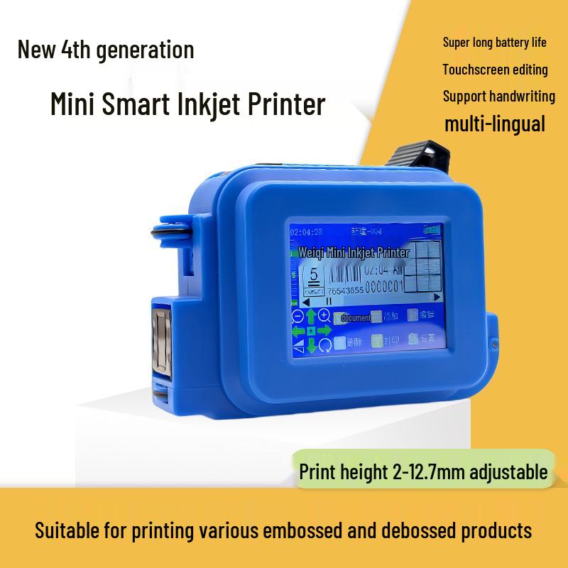 Compact Handheld Inkjet Printer for QR Codes On Embossed Surfaces