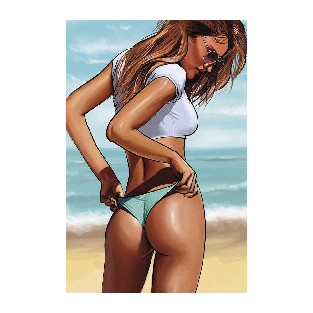 Beach Sea Waves Swimming Pool Summer Minimalist Wall Art Print Canvas Painting Posters for Living Room Modern Home Decor