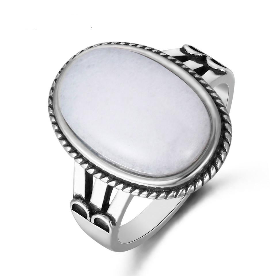 

Кольца из натурального белого халцедона, посеребренные украшения для женщин, гипербола, украшения для коктейльной вечеринки